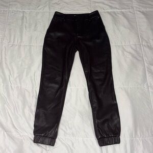Bar III Black Faux Leather Pants